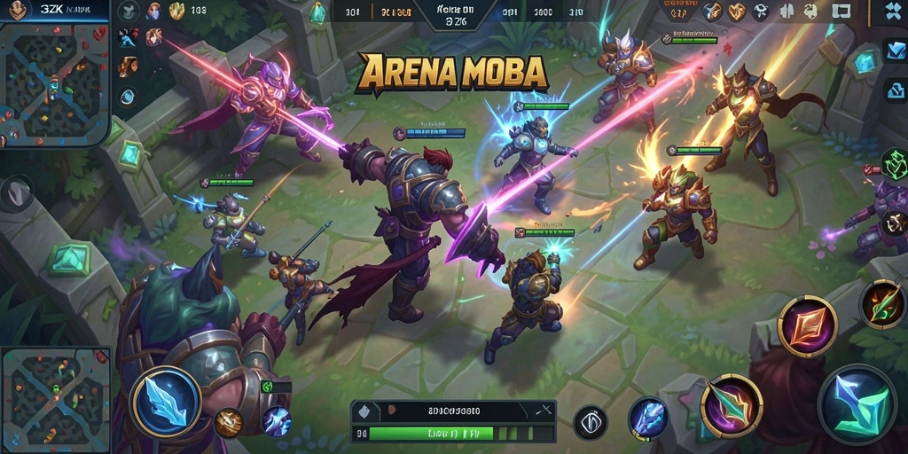 Tampilan gameplay menegangkan di arena MOBA 33ZK.