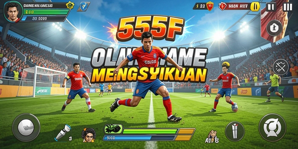 Gameplay menarik 555F dengan aksi olahraga yang mendebarkan.