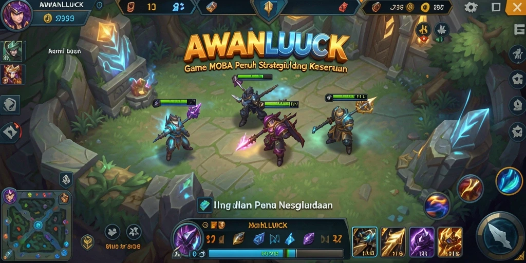 Tampilan menegangkan dari pertempuran 5v5 di AWANLUCK.