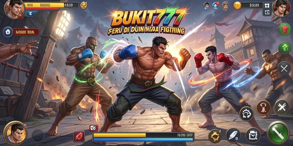 Tampilan gameplay intens di arena pertarungan BUKIT777.