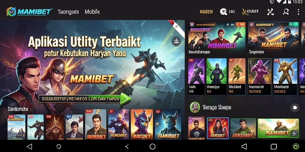 Tampilan antarmuka MAMIBET yang sederhana dan intuitif.