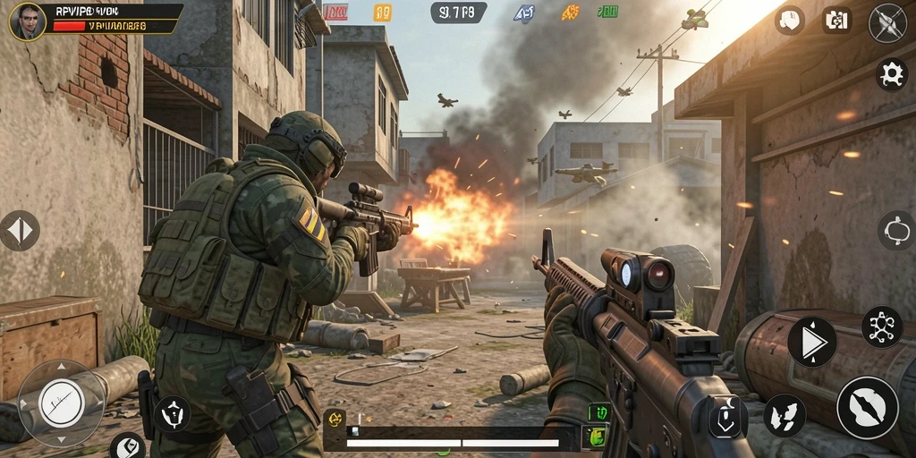 Gameplay mendebarkan di RPVIP8 dengan pertarungan tembak-menembak intens.