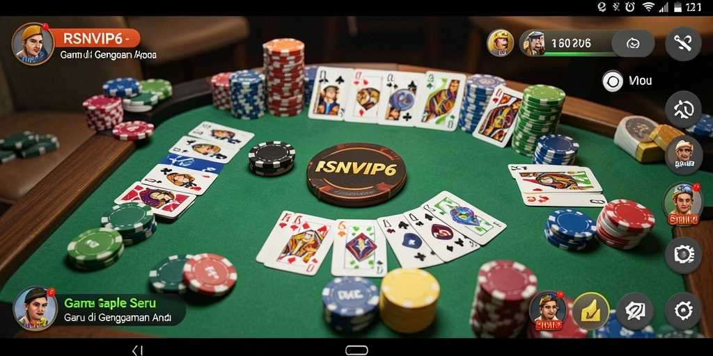 Tampilan gameplay RSNVIP6 yang seru dan menarik saat bermain Gaple.