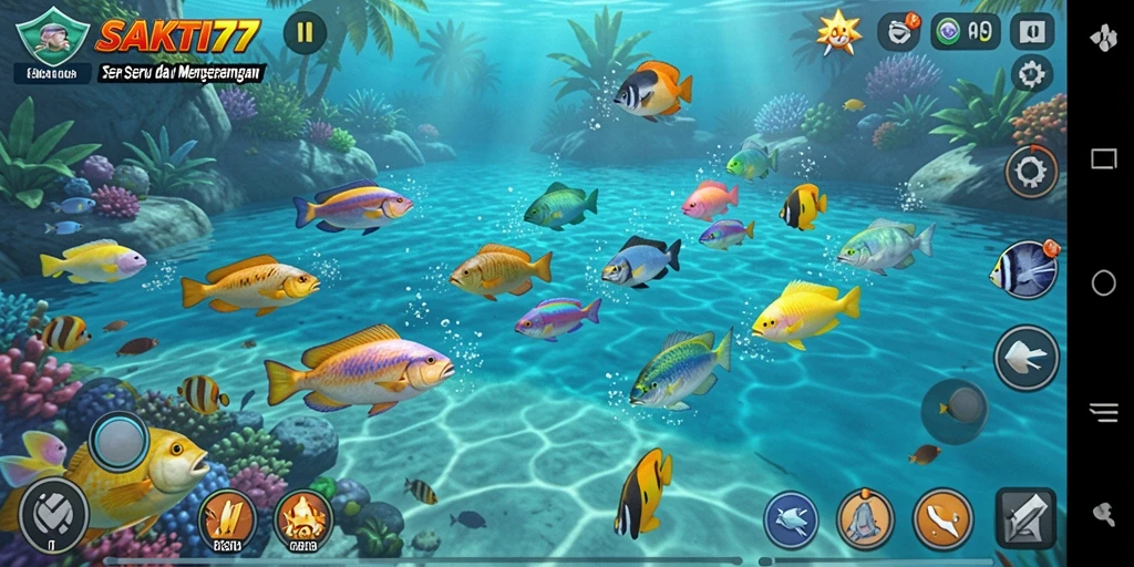 Gameplay SAKTI77 yang menampilkan aksi tembak ikan seru.