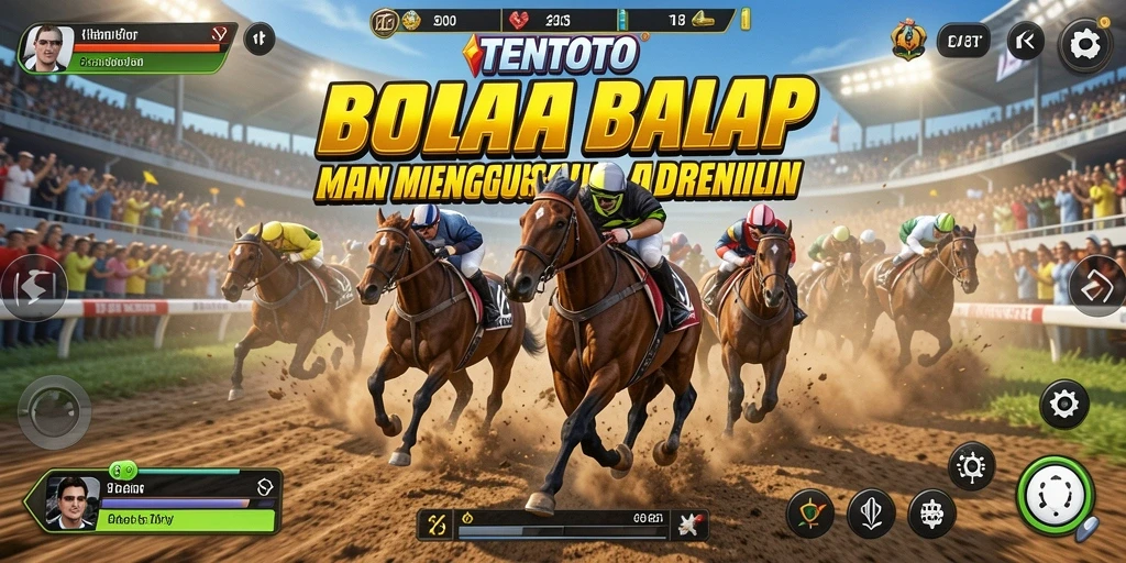 Gameplay mendebarkan di lintasan balap TENTOTO.