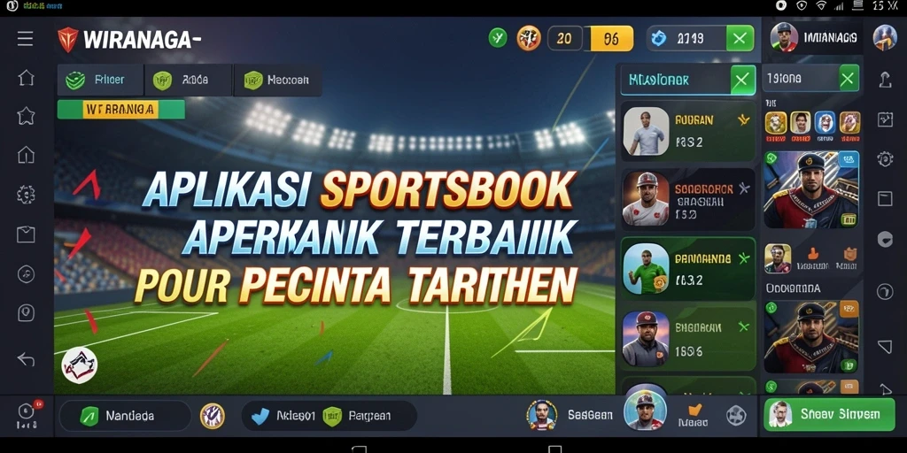 Tampilan antarmuka aplikasi WIRANAGA saat bertaruh olahraga.