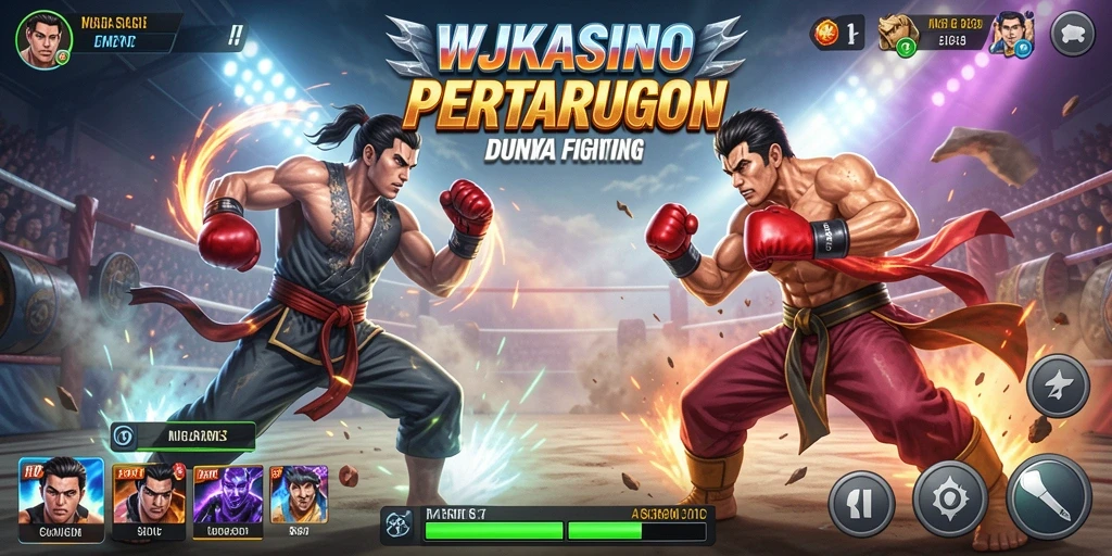 Gameplay WJKASINO yang mendebarkan saat pertarungan berlangsung.