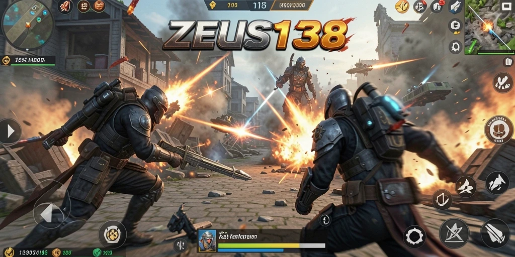 Screenshot gameplay ZEUS138 yang menampilkan aksi pertempuran seru.